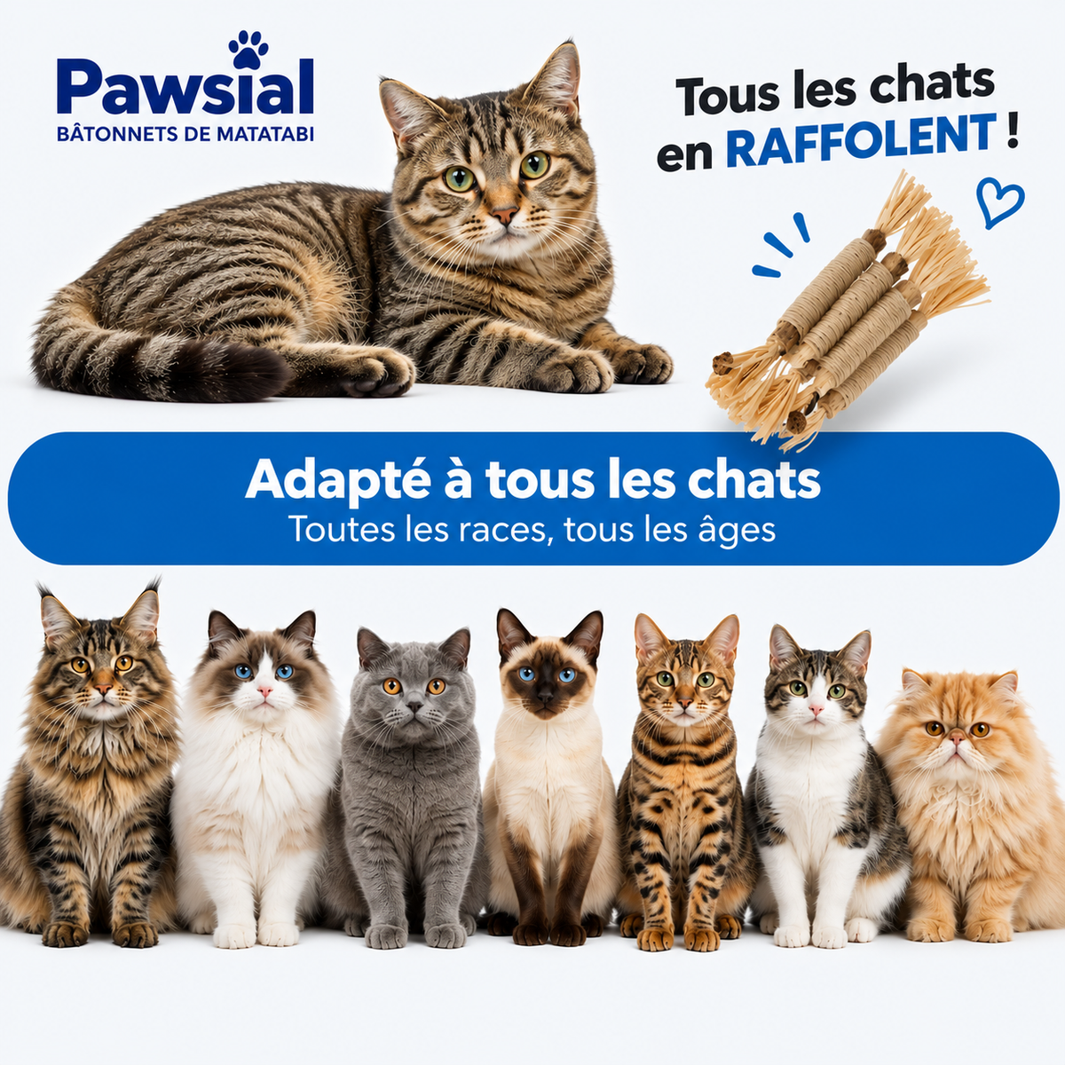 Bâtonnets Dentaires au Matatabi pour Chats — Pawsial™