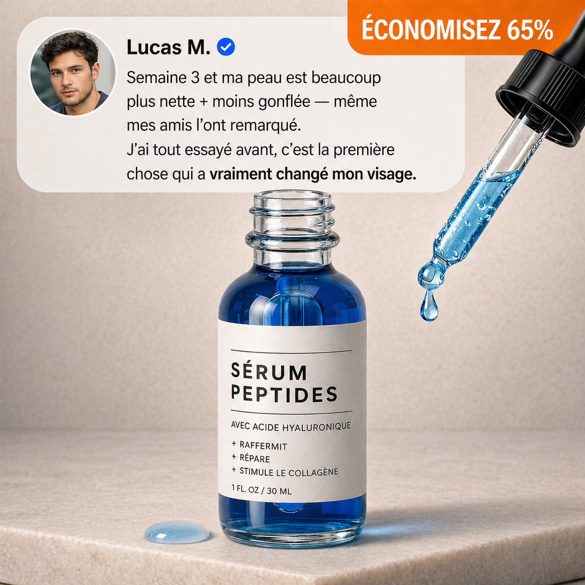 Sérum Peptides, Réparateur (30ml)