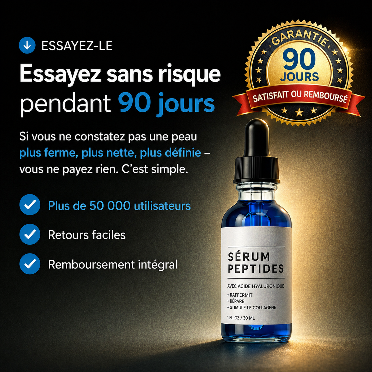 Sérum Peptides, Réparateur (30ml)