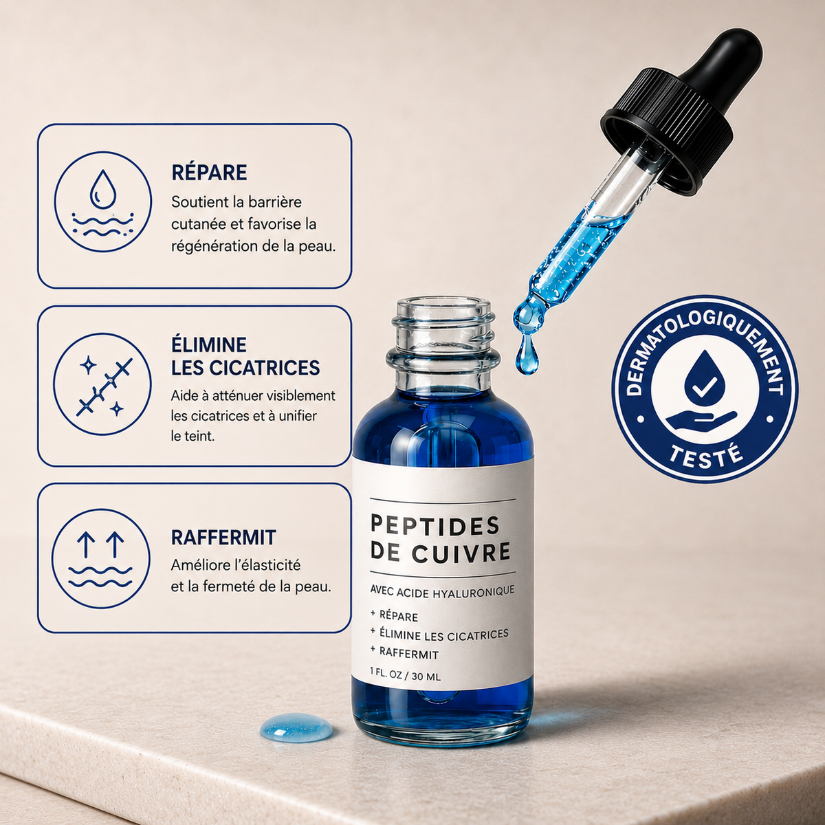 Sérum Peptides, Réparateur (30ml)